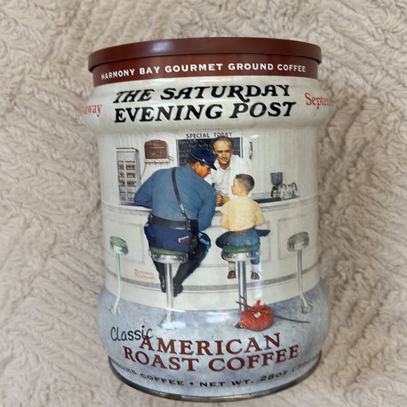 Vintage Harmony Bay Gourmet Ground Coffee Tin limited ed empty Norman Rockwell - Picture 10 of 16
